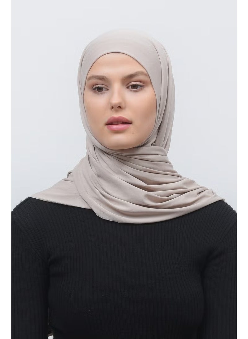 Altobeh Hijab Combed Cotton Shawl Plain-Dark Cream - Image 1